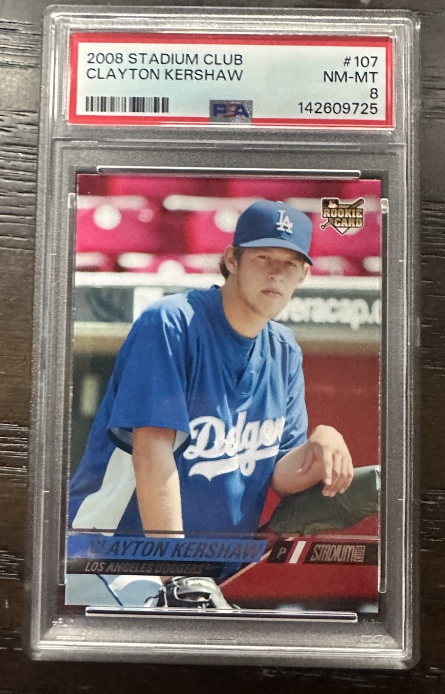 2008 Stadium Club #107 Clayton Kershaw PSA 8 view 5