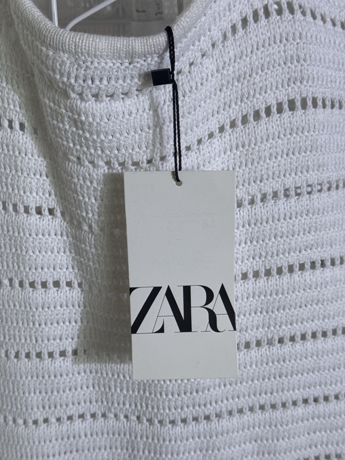 Stunning Zara White Open Back Knit Maxi Dress - Size Uk Medium - RRP £85 BNWT image 5