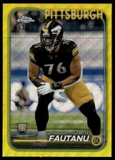 2024 Topps Chrome Yellow Wave Refractor Troy Fautanu Rookie /75 Pittsburgh