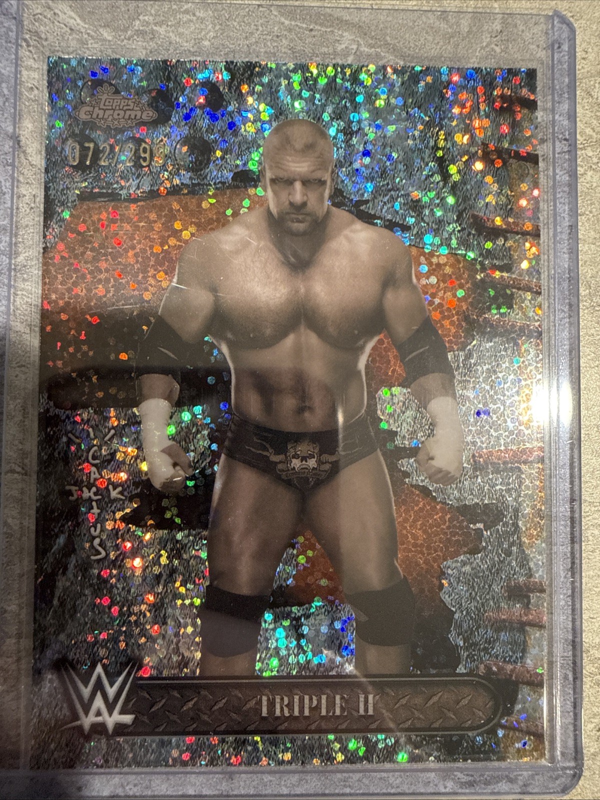 2025 Topps Chrome WWE X Cactus Jack - Triple H #30 Speckle Refractor /299