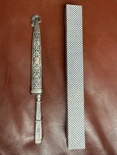 Vintage INOX Gaucho Cowboy Boot Knife With Engraved Blade Ornate Handle & Sheath