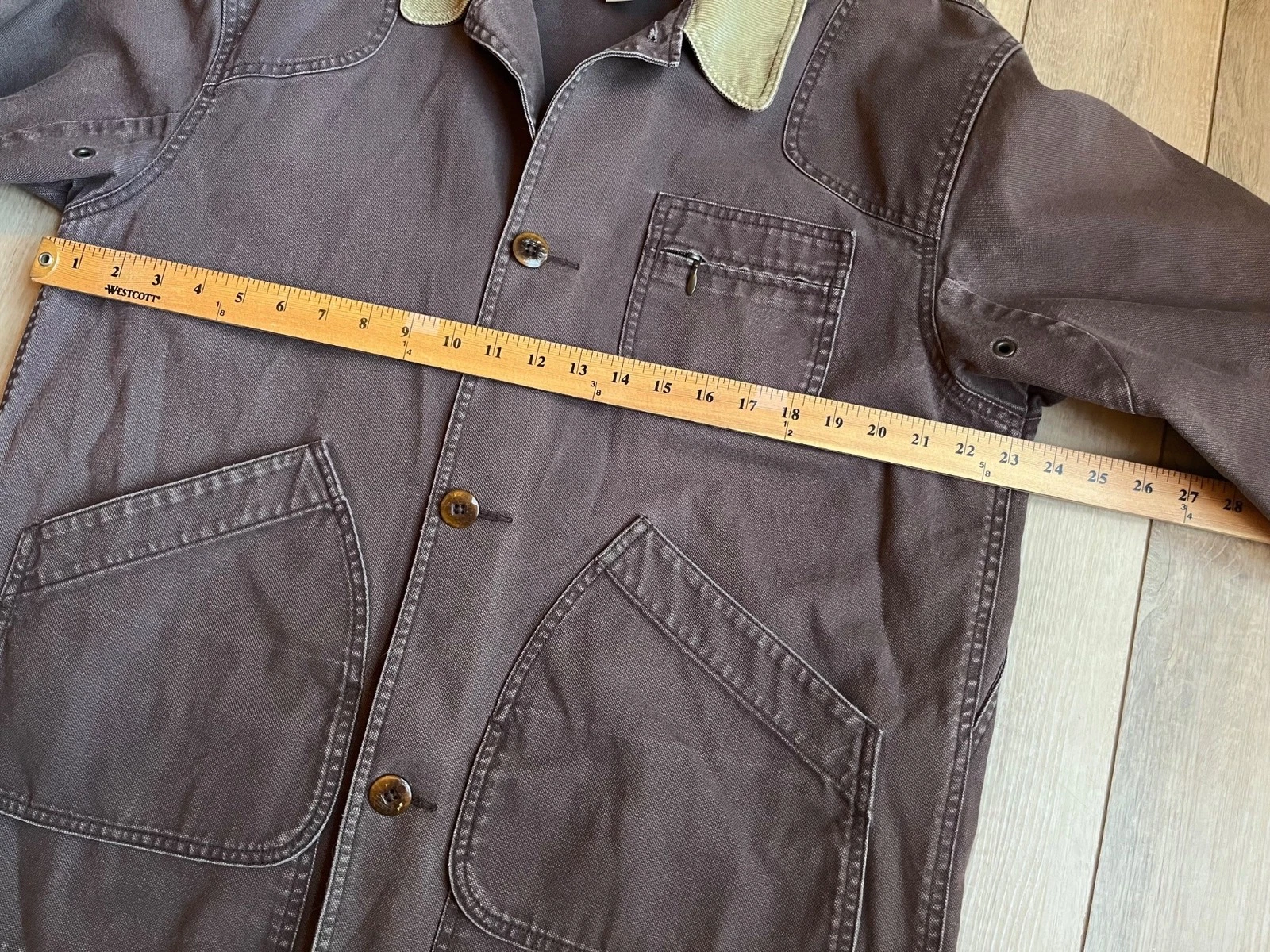 VTG LL Bean Canvas Barn Chore Coat Jacket Workwear Mens Medium OJV93 Brown *READ - product detail image 7
