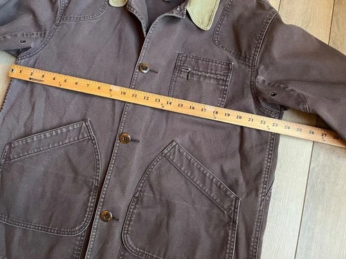 VTG LL Bean Canvas Barn Chore Coat Jacket Workwear Mens Medium OJV93 Brown *READ image 7