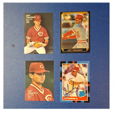 Donruss 1988 Jeff Treadway Cincinnati Reds MLB Autographed Rookie Cards Lot 4