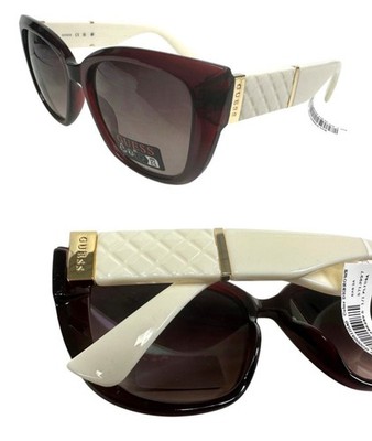 NWT Guess GO00051 48F Womens Sunglasses Ruby-White/Brown