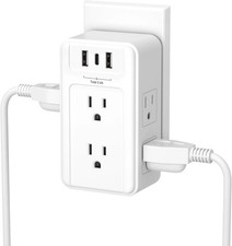 Multiple Plug Outlet Extender, 6 Wall Outlets and 3 USB Ports 1 USB C , Multi O