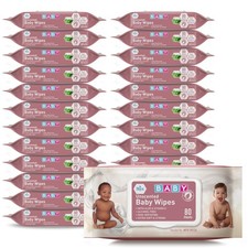 Unscented Baby Wipes Bulk 24 Packs x 1 Count Pack of 24 , White