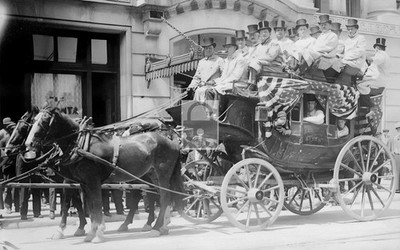 Stagecoach Parade Float Oneonta New York NY - Reprint