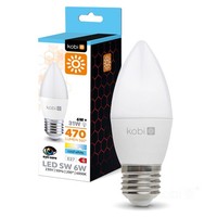 Kobi LED Kerzenlampe E27 6W 6000K Kaltweiß 470Lm 200° Weiß EEK G