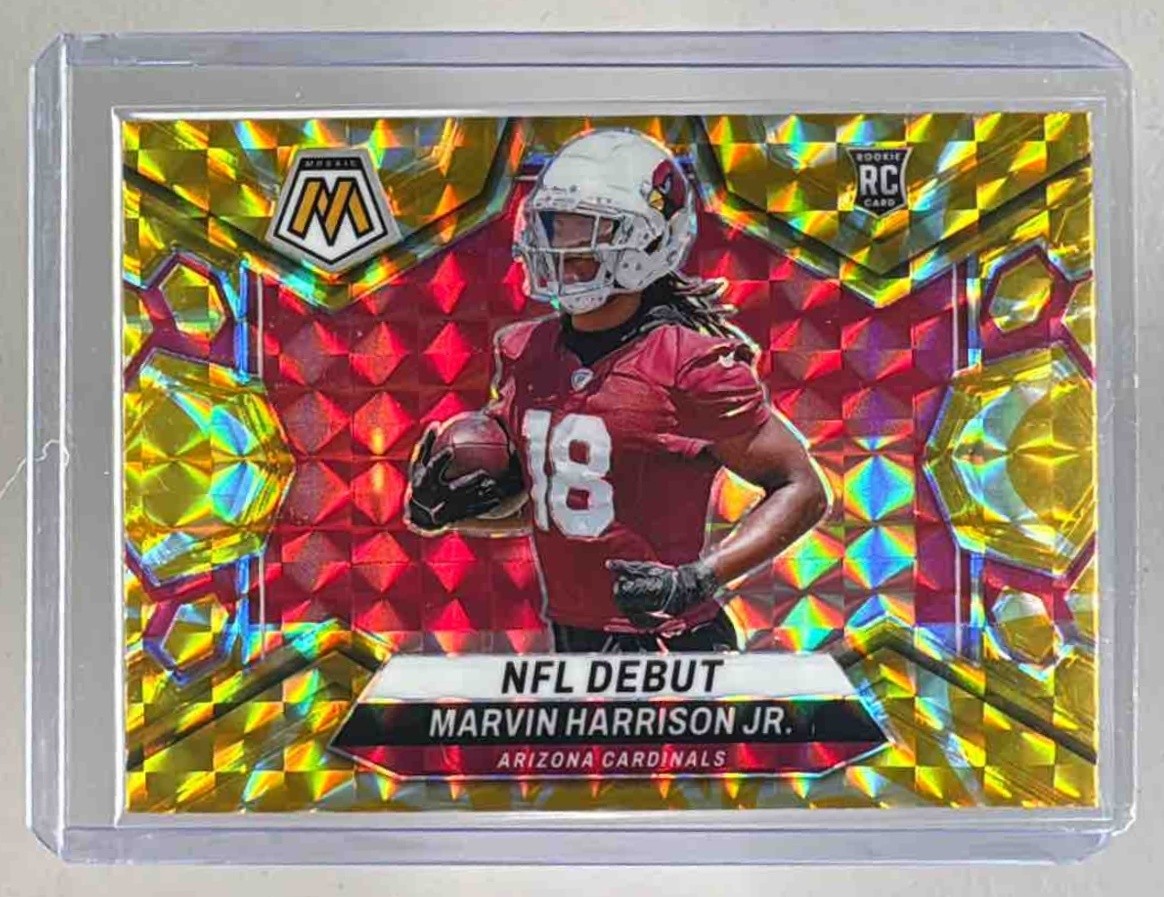 Marvin Harrison Jr 2024 Panini Mosaic #283 Reactive Yellow Prizm RC NFL Debut
