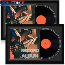 Vinyl Record Display Frames Set of 2 Album Cover Wall Mounting Home Decor New