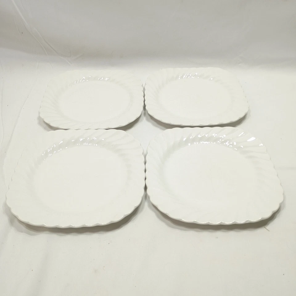 Johnson Bros Белоснежка Регентство Тарелки из Железного камня Квадратный Набор из 4 Английских Винтажных - Изображение 2 из 4