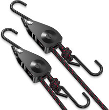 2-Pack Kayak Ratchet Straps 1/4" Adjustable Rope Tie Downs 150 lbs Load