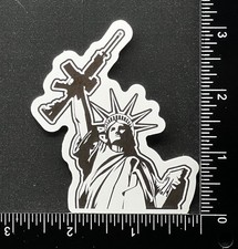 Machine Gun Statue Of Liberty - Vinyl Sticker - Heavy Duty