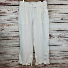 Athleta Womens Size 6 Calla Lily White Retreat Linen High Rise Wide Leg Pants