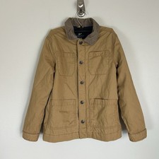 Oshkosh Boy's 10 Chore Coat Corduroy Collar Quilted Lined Tan Canvas Barn Jacket