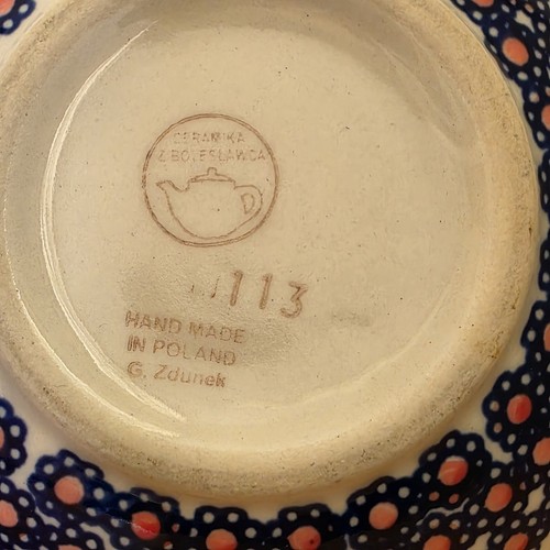 Polnische Keramik Bolesławiec 6,5 Müsli Suppenschalen handbemalt 3 Stück - Bild 9 von 9