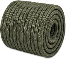 Braided Polyester Arborist Rope 3/8 inch X 100 feet High Strength Bull Rope