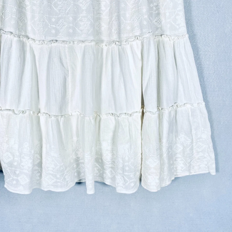 Falda Lauren Ralph Lauren M Marfil Algodón Bordado Western Completo Foto 2 de 4