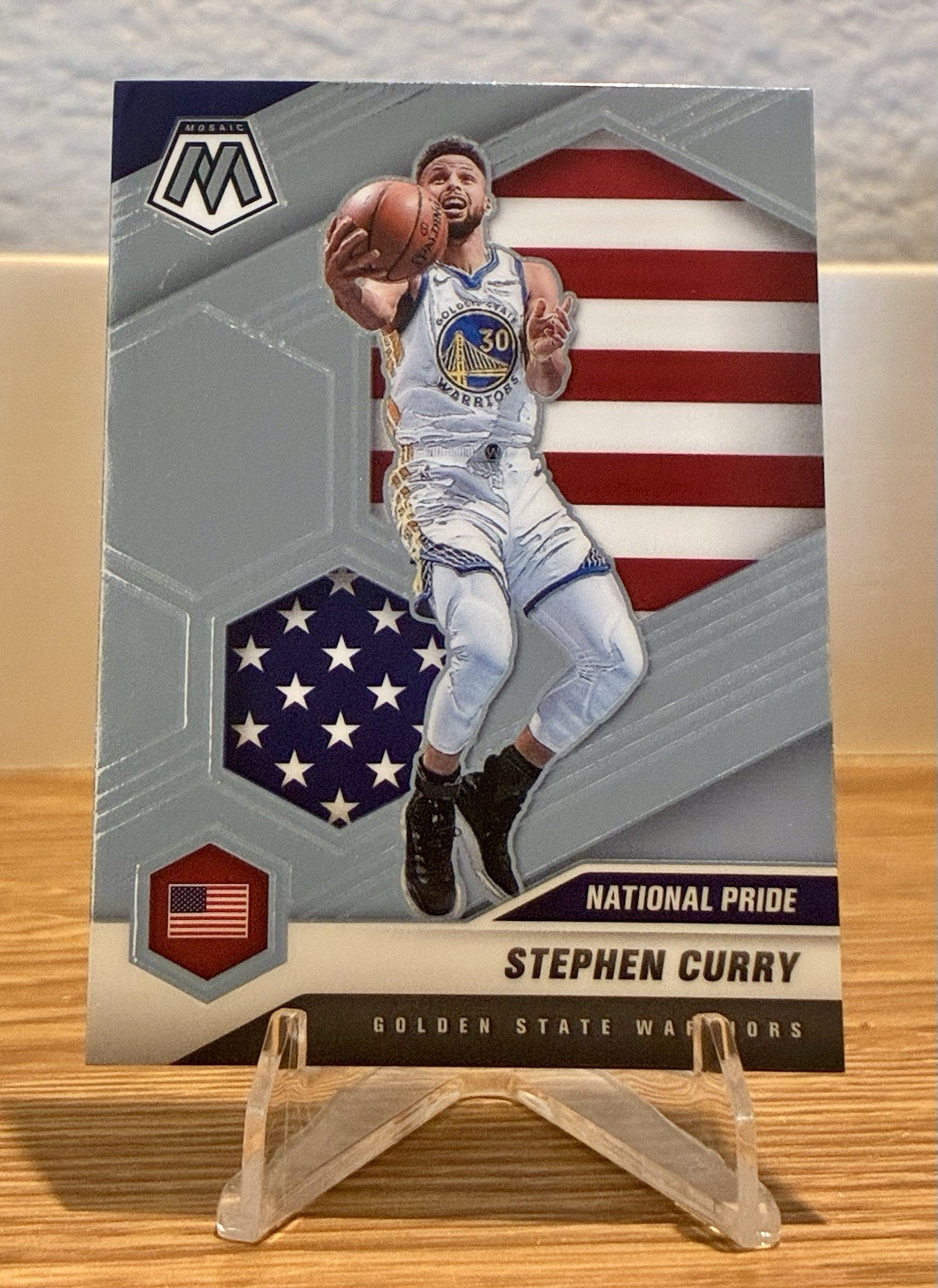 2020-21 Panini Mosaic Stephen Curry National Pride #249 Golden State Warriors