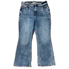 Old Navy Higher High Rise Flare Secret Smooth Pockets Stretch Blue Jeans Size 14