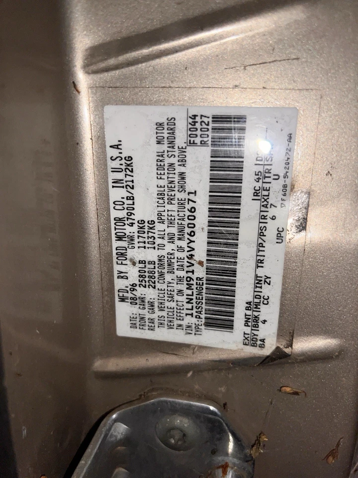 1997 Lincoln Mark VIII Engine Transmission - Image 2 of 4