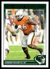 LEONARD TAYLOR III 2024 PANINI SCORE FOOTBALL RC NEW YORK JETS #396