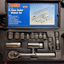 Benchtop 14-piece 38 Drive Metric Socket Wrench Set W Case 8mm-19mm