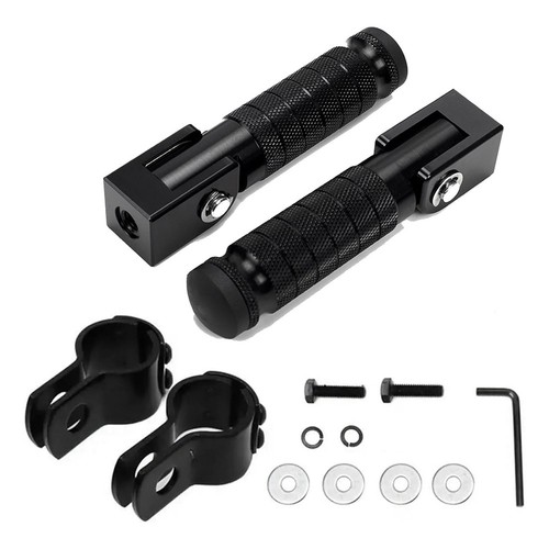 Repose-pieds Pliables M8 Pour Moto – Pédales Passager Aluminium CNC Anti-dérapantes, 90° Fixe, Universelles (Argent, Lot De 2)