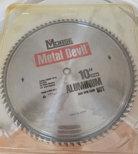 Morse Metal Devil 10" Aluminum 80T Carbide RPM 5500 Tipped Saw Blade Japan 5/8"