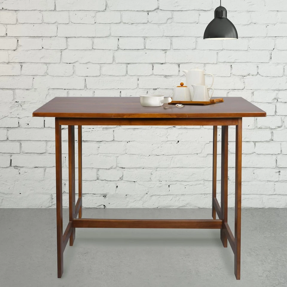 Consola plegable abatible de madera maciza para mesa de comedor convertible Foto 2 de 4