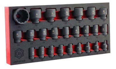 25pc 1/2'' Drive Impact Socket Set (12 Point) Sizes 8-36mm From Britool Hallmark
