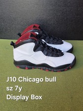 Jordan Air Jordan 10 Chicago Bulls Boys' High Top Sneakers White Black Red 7Y