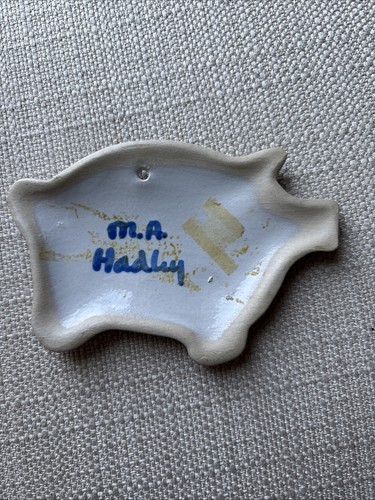 M. A. Hadley Steinzeug Keramik Schwein signiert Wandrelief Ornament Bauernhaus - Bild 13 von 15