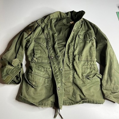 Vintage 80s Alpha Industries M-65 Field Jacket Olive Drab USA Armor Center XS S