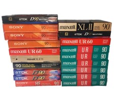19x New Sealed Blank Maxell UR 90 60 TDK Normal Bias Audio Cassette Tape Lot