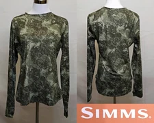 Simms SolarFlex Crew Long Sleeve Shirt Women's M Green Willow NWT #J4773