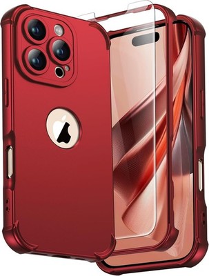 iPhone 16 Pro Max Case, with 2 x Screen Protectors, Full Body Shockproof Bumper