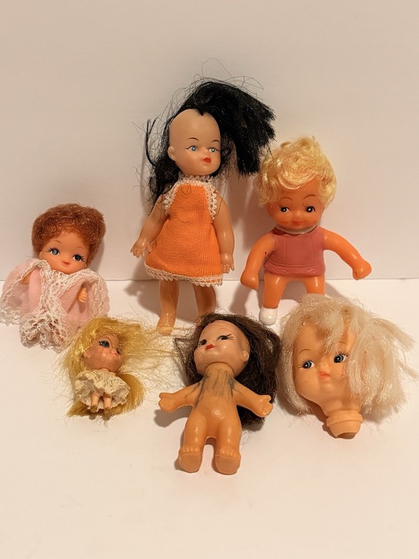 Vintage 1950s-60s Dolls And Head