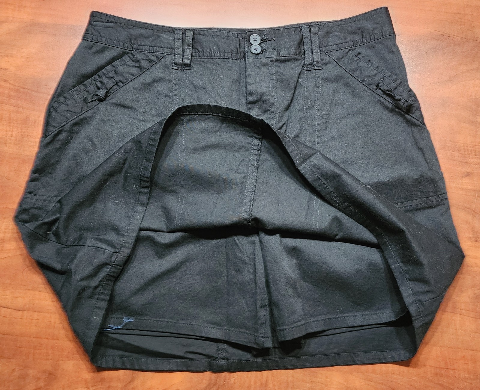 White Stag Black Solid Skort with Front Zipper Si… - image 3