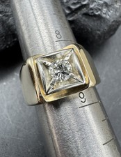 14K Two Tone Yellow And White Gold Men  s 1/2 Carat Round Diamond Ring 7.2 Grams