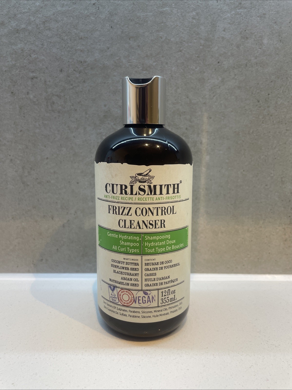 Curlsmith Frizz Control Cleanser Gentle Hydrating Shampoo All Curl Types 355ml