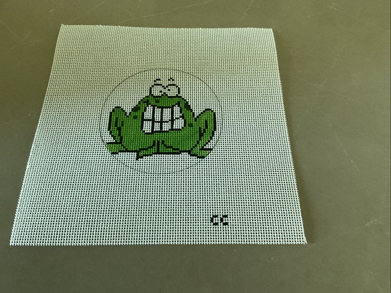 CATS CRADLE FROG Halloween Ornament Hand Painted Needlepoint Canvas NEW! 13 M