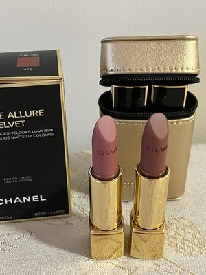 CHANEL Rouge ALLURE Velvet Lipstick Set 478/479 IN A GOLD POUCH