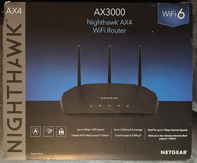 NETGEAR AX3000 Nighthawk AX4  Wi-Fi Router With WiFi 6 Black (OpenBox)