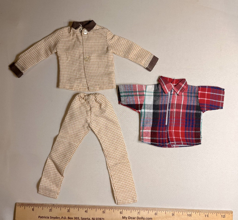VINTAGE MOD MALE DOLL KEN CLONE CLOTHING LOT 1970s Pajamas Shirt