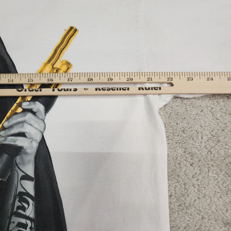 Camiseta Mafioso Hermana Monroe DORADA Blanca Para Hombre Pistolas Munición Tatuaje Ropa XL Foto 3 de 4