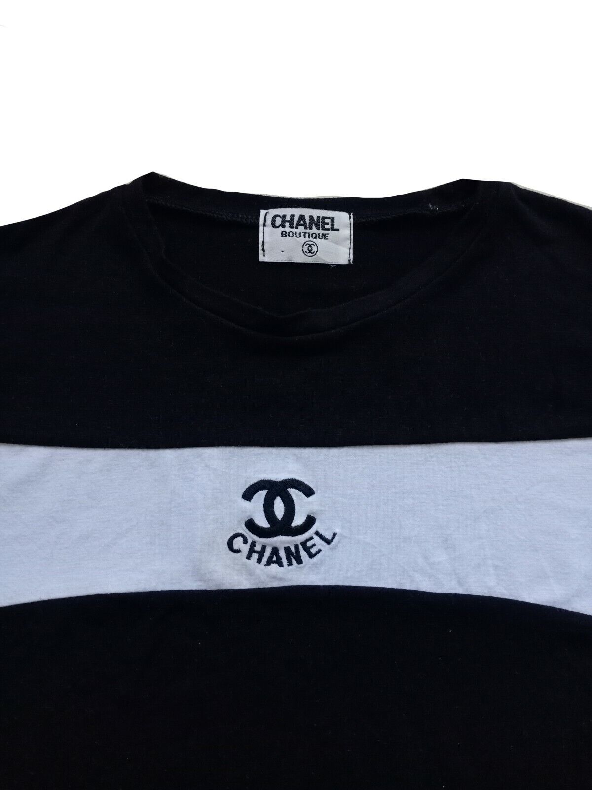 Vintage Chanel Paris Boutique Top Tee Girl Women Bootleg Made In France  Shirt 90 | eBay