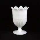 Bryce Walker Birch Leaf White Spooner, Antique Milk Glass 1870 EAPG 5 1/4"