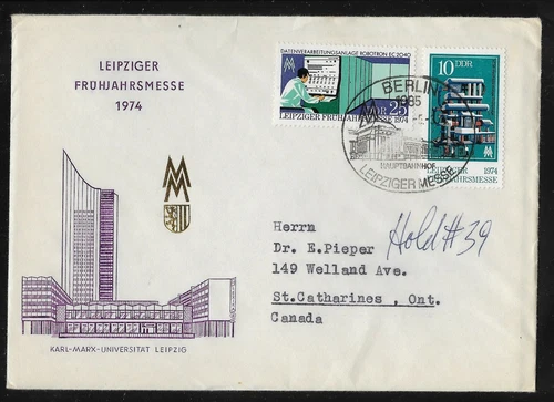 GERMANY DDR 1974 FIRST DAY COVER LEIPZIG SPRING FAIR